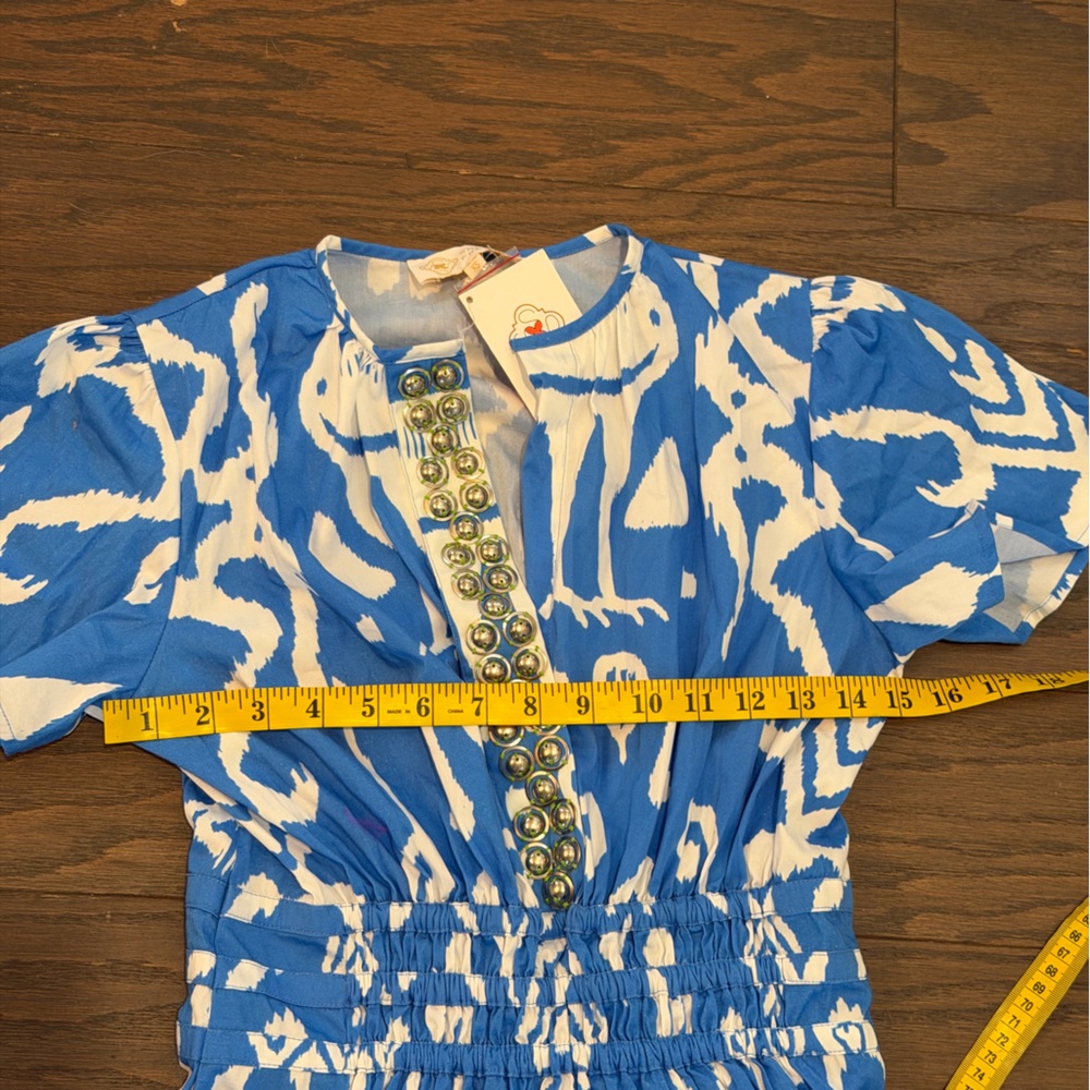 Sheridan French Eloise Midi Dress in Blue Peacock Size XS NWT - Picture 6 of 10